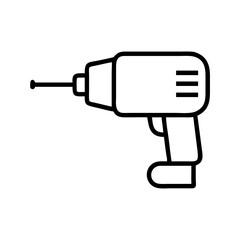 power drill icon, labor Day line art, labor day icon - simple black line art icon of power drill, symbolizing labor day celebrations. labor day vector art.