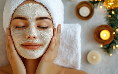 relax spa and christmas professional stock photo