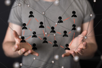 Poster - Abstract technology group and data 3d