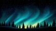 © Igor - Night sky painting featuring green and blue auroras above trees