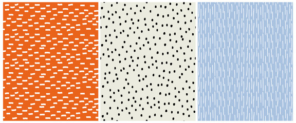 Wall Mural - cute seamless childish vector patterns. abstract hand drawn doodle print. white and black spots isol