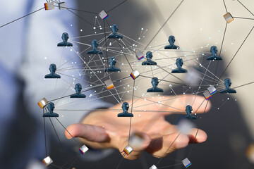 Fototapete - conference team work connection digital concept