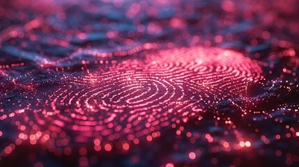 Poster - A digital fingerprint glowing amidst a vibrant, abstract background.