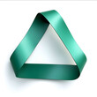 © answi - a stylised straight green ribbon folded in three in the shape of a perfect triangle