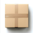 © answi - carboard box closed with adhesive tape top view white background