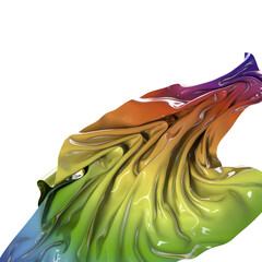 Poster - 3D render abstract background. Colorful twisted shapes in motion. Computer generated digital art for poster, flyer, banner