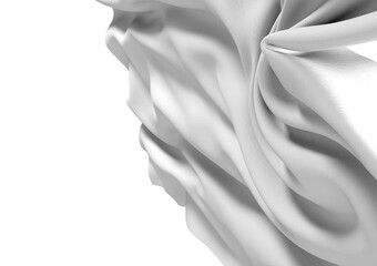 Poster - A close-up shot of white fabric with a soft, flowing texture. The light reflects on the surface, creating a smooth, elegant look.