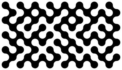 Wall Mural - background with black liquid connected circle dots.metaballs pattern on white. abstarct geometric sh
