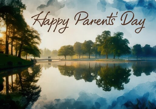 Greeting cards, posters and text inscriptions for Happy Parents' Day