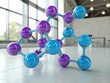 © Md. Nurul Islam - 3D Molecular Structure with Vibrant Purple and Blue Spheres