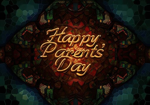 Greeting cards, posters and text inscriptions for Happy Parents' Day