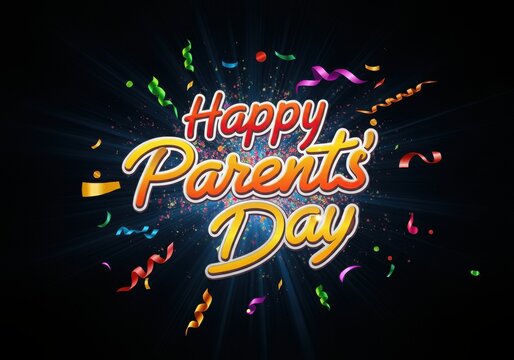 Greeting cards, posters and text inscriptions for Happy Parents' Day