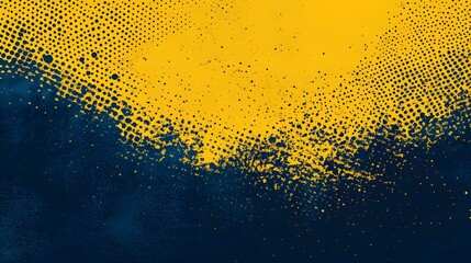 Wall Mural - Abstract Yellow and Blue Dotted Paint Spatter