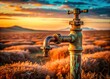 © nick - A weathered water tap, forgotten in a rural field, its rusty form a testament to time's relentless passage.