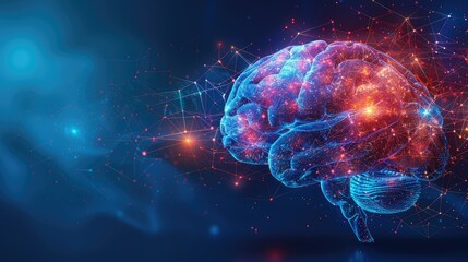 Poster - A vibrant, digital representation of a brain interconnected with glowing neural pathways.
