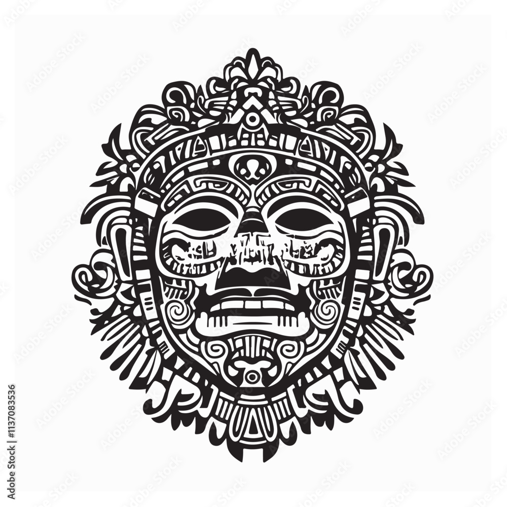 Aztec Face Mask Stock Vector. Aztec Face Mask Vector Illustration ...