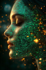 Fototapete - Exploring the fusion of artificial intelligence and human creativity through digital imagery representing technology