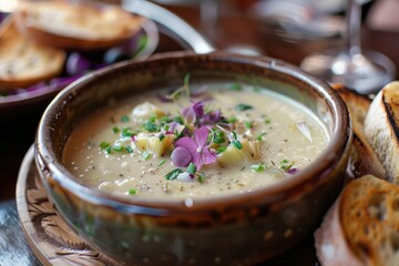 Poster - soup with artichoke in bowl