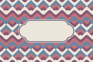 Fototapete - abstract geometric pattern background, square pattern background, wave pattern with vintage colors