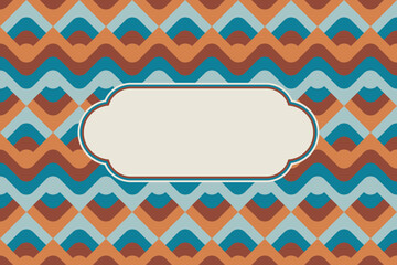 Fototapete - abstract geometric pattern background, square pattern background, wave pattern with vintage colors