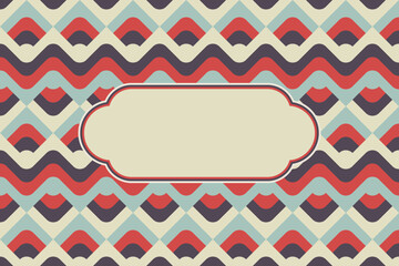 Fototapete - abstract geometric pattern background, square pattern background, wave pattern with vintage colors
