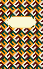 Fototapete - abstract geometric pattern background, square pattern background, wave pattern with vintage colors