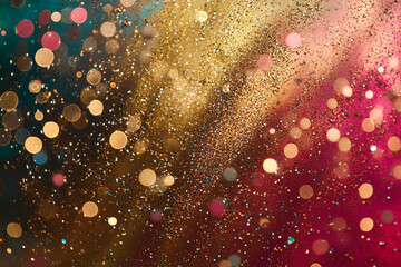 Poster - Colorful shimmering glitter creates a vibrant abstract background for festive occasions