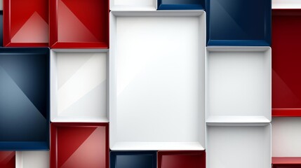 Wall Mural - a white box with a red and blue border