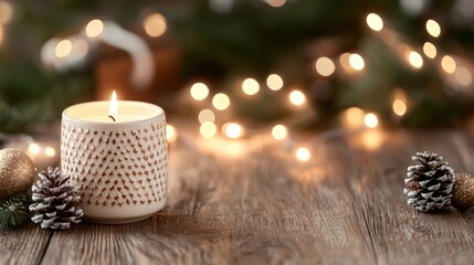 Canvas Print - Cozy candlelight ambiance with festive decorations