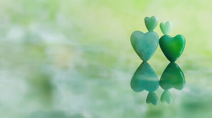 Wall Mural - A reflective World Mental Health Day scene with supportive hands and positive affirmations against a calming green background, macro shot, Minimalist style