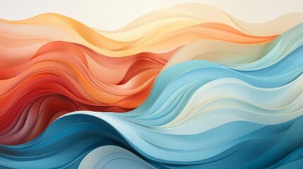 Wall Mural - A colorful wave with blue, orange, and yellow colors