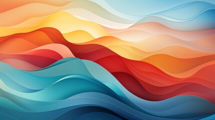 Wall Mural - A colorful wave with blue, red, and yellow colors