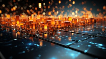 Wall Mural - a computer generated image of a city with many buildings