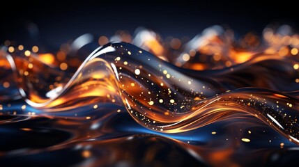 Wall Mural - A wave of water with a lot of sparkles in it