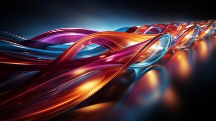 Wall Mural - A colorful, curvy line of neon colors