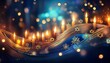 © Rahmat  - Hanukkah - Candles In The Night - Burning Candle In The Dark - Eid Mubarak Background - Candles In Church