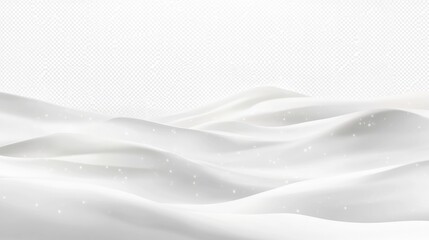 Poster - Soft White Snowy Landscape with Gentle Rolling Hills and Snowflakes