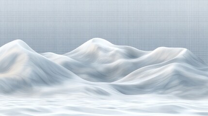 Poster - Soft White Hills Over Gentle Gray Background in Abstract Landscape