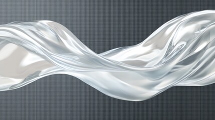Poster - Elegant Flowing Silk Fabric with Soft Waves on Textured Background