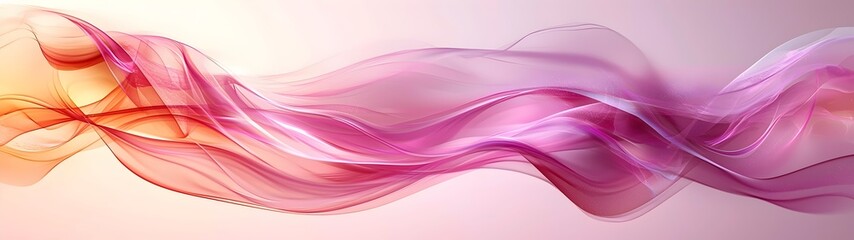 Poster - A stunning wave of fluid, translucent colors in shades of pink and orange creates a dreamy and ethereal atmosphere, perfect for backgrounds and artistic projects.
