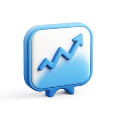 Poster - Blue and white icon with a blue arrow pointing upward