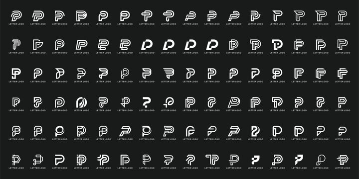 Collection of Icon Letter P, Initial P, Abstract and creative, Suitable for business, technology, accounting, finance, fashion, business, consulting, logo design.