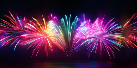 Aufkleber - Colorful fireworks exploding in the night sky
