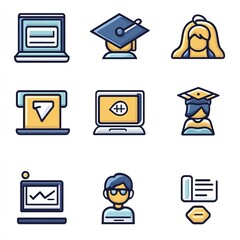 Poster - Laptop is shown with a graduation cap on top