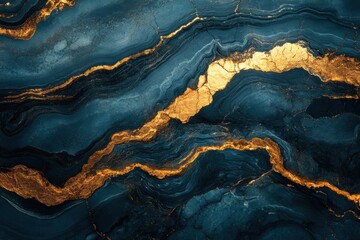  Abstract Blue and Gold Marble Texture