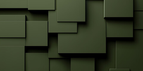 Poster - Abstract green cubes forming a modern background