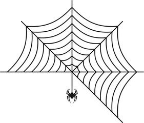 Spider Web Halloween Illustration on White Background. Isolated Vector