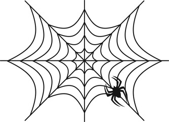 Spider Web Halloween Illustration on White Background. Isolated Vector