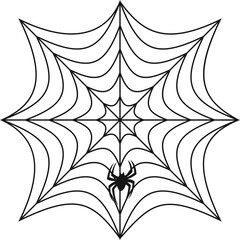 Spider Web Halloween Illustration on White Background. Isolated Vector
