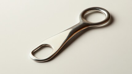 Wall Mural - A silver bottle opener with a curved handle.